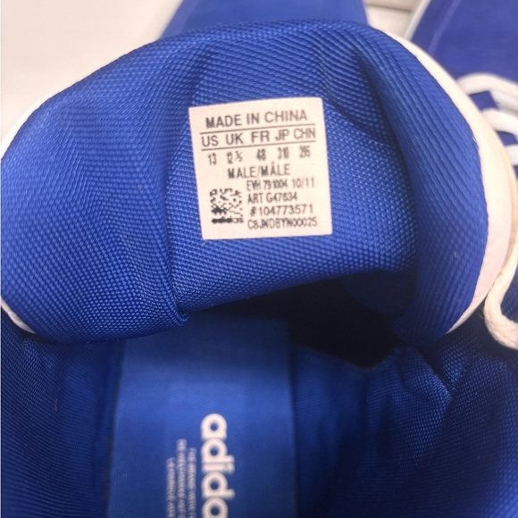 Men’s Classic Size 13 Adidas Originals - Hard Court Hi Big Logo Blue White - Picture 9 of 10